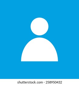 People web white icon isolated on a blue background. Vector symbol