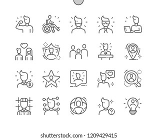 People Well-crafted Pixel Perfect Vector Thin Line Icons 30 2x Grid for Web Graphics and Apps. Simple Minimal Pictogram