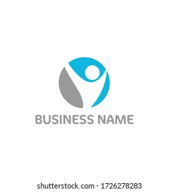 people wellness logo vector in minimal format
