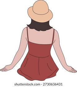 Personas mientras hace vacaciones o ilustración de vacaciones