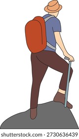 Personas mientras hace vacaciones o ilustración de vacaciones