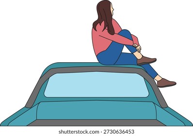 Personas mientras hace vacaciones o ilustración de vacaciones