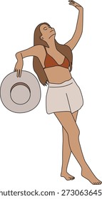 Personas mientras hace vacaciones o ilustración de vacaciones