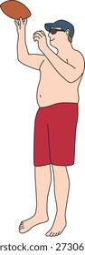 Personas mientras hace vacaciones o ilustración de vacaciones