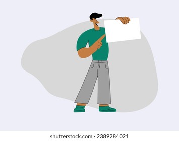 people with white notice boards vector illustration