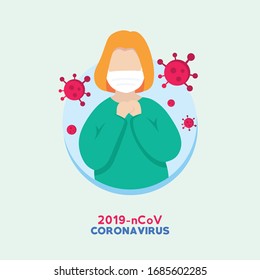 People who are in anxiety and fear because of the corona virus. Corona Virus Vector Illustration