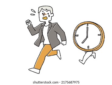 People who are chased by time Concept art about how modern people use time