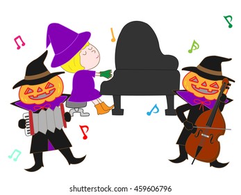 People who disguise itself by Halloween, and enjoy music.