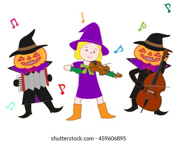 People who disguise itself by Halloween, and enjoy music.