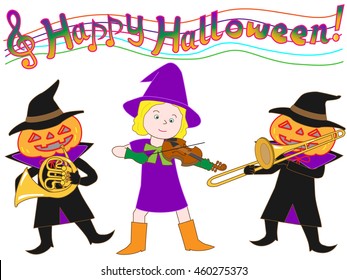 People who disguise itself by Halloween, and enjoy music.