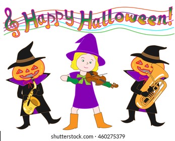 People who disguise itself by Halloween, and enjoy music.