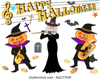 People who disguise itself by Halloween, and enjoy music.