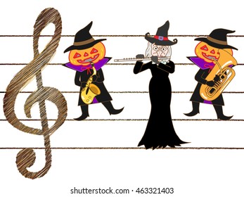 People who disguise itself by Halloween, and enjoy music.
