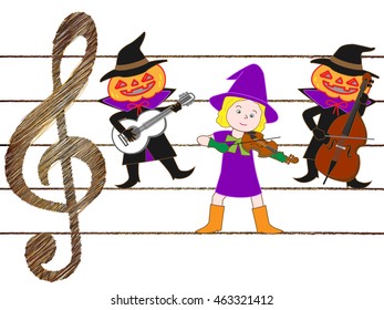 People who disguise itself by Halloween, and enjoy music.