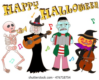 People who disguise itself by Halloween, and enjoy music.