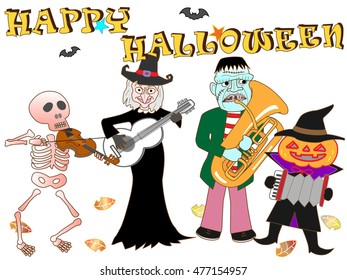 People who disguise itself by Halloween, and enjoy music.