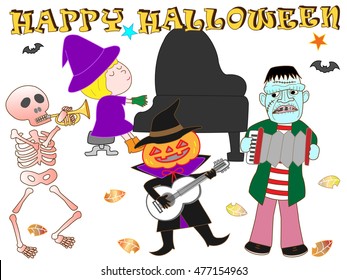People who disguise itself by Halloween, and enjoy music.