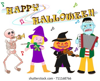People who disguise itself by Halloween, and enjoy music.