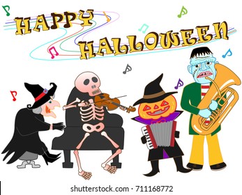 People who disguise itself by Halloween, and enjoy music.