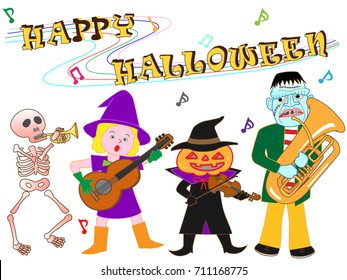 People who disguise itself by Halloween, and enjoy music.