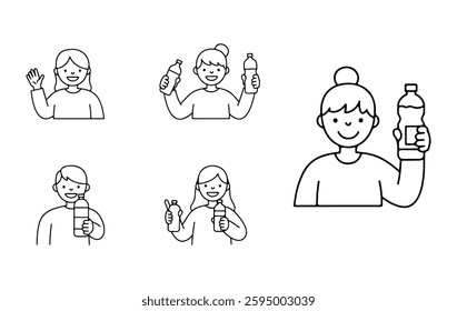 People who drink water know the benefits of drinking water regularly. The outline icon, which can be used on websites and applications, adapts to digital projects.
