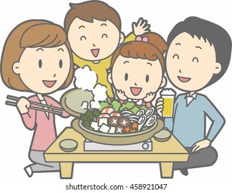 People who eat a pot cuisine of Japan