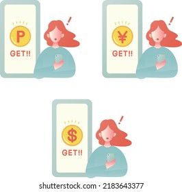 People who get points on their smartphones