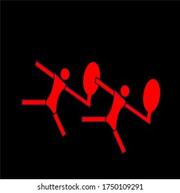 people who are on the move doing tennis on a black background