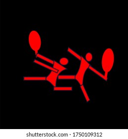 people who are on the move doing tennis on a black background