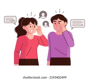 People who secretly tell someone's gossip. Fake news, bullying concept vector illustration.