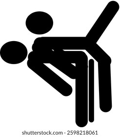 People who are stretching their muscles by holding their friend in a supine position abstract vector