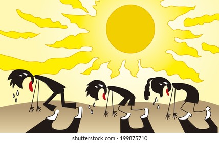 People who suffer from intense heat wave