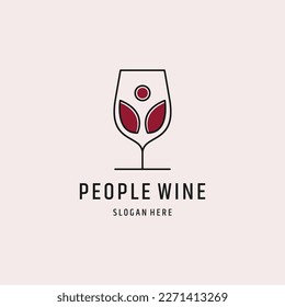 Gente logotipo de vectores diseño de plantillas de línea icono de arte .