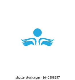 People wing logo template vector icon design