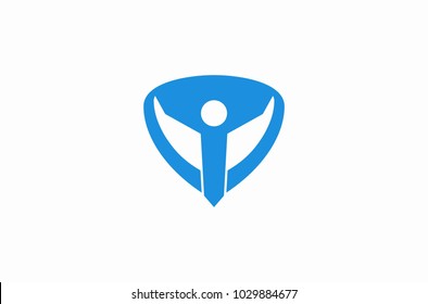 
people wing logo vector