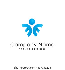 people wings logo template
