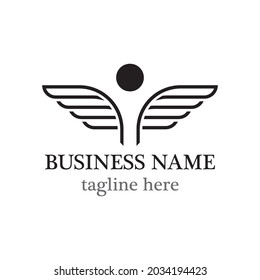 People wings logo template vector icon design