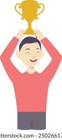 People Winner Character Vector Illustration in Flat Concept. Hand Drawn Style Character