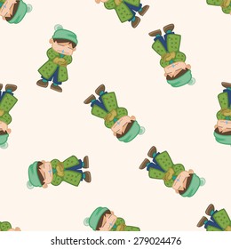 People winter , cartoon seamless pattern background