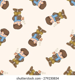 People winter , cartoon seamless pattern background