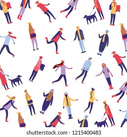 people with winter clothes background