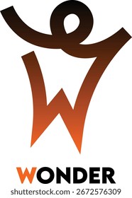 Personas Maravilla Con El Diseño Inicial Del Logotipo W