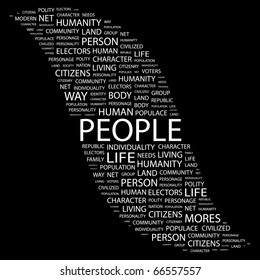 People Word Collage On Black Background Stock Vector (Royalty Free ...