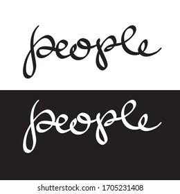 People word han drawn lettering for logo, brand.