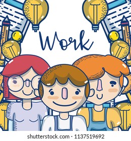 People and work cartoons