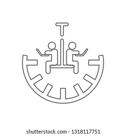 people work the hands of the clock icon. Element of Finance for mobile concept and web apps icon. Outline, thin line icon for website design and development, app development
