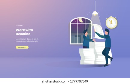 People work hard because of deadlines on illustration concept