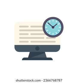People work hour icon flat vector. Office time. Home schedule isolated