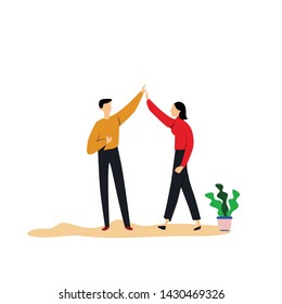 People Work and Intercating Bussiness Technology, Online Shopping Vector Template Design Illustration