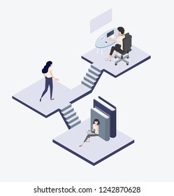 People work Isometric concept